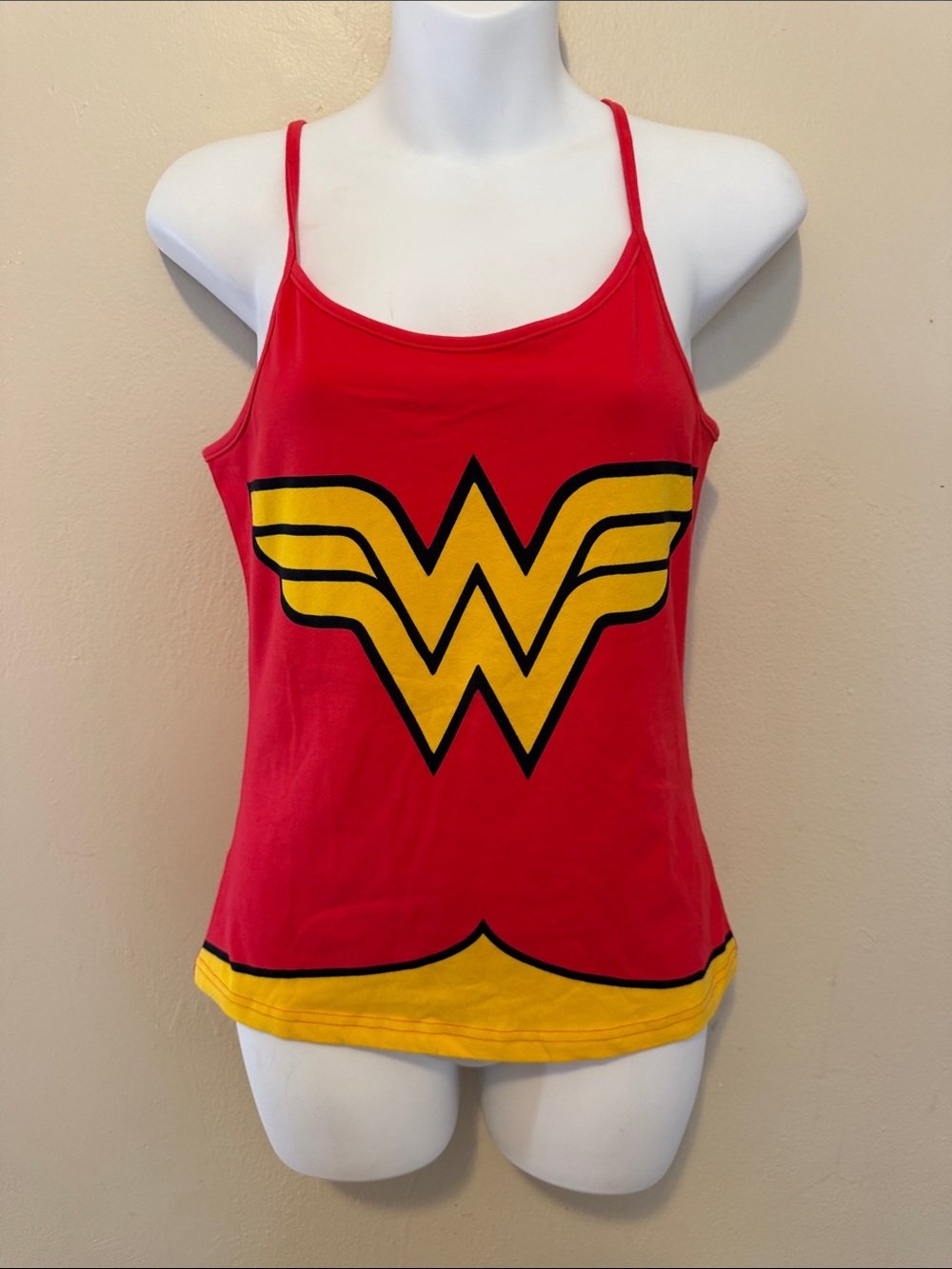 DC Comics Red Wonder Woman Logo Cami with Yellow Accent